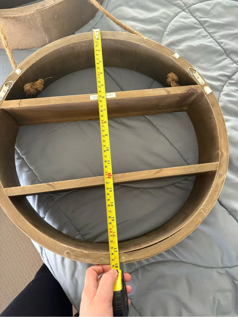 Round Wooden Hanging Shelves with Rope